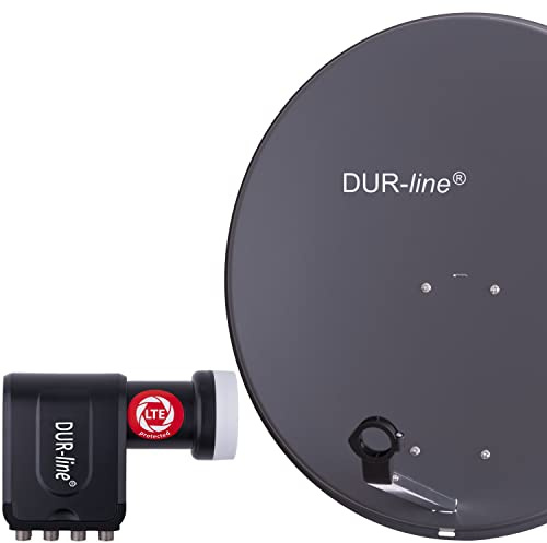 DUR-line MDA 80 Satellitenschüssel anthrazit + Octo LNB