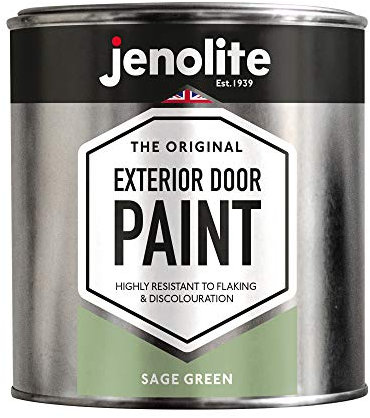 JENOLITE Garage & Exterior Door Paint - Sage Green - 1 Litre - Suitable for Metal & Wood Doors & Garage Doors (RAL 130 70 20)