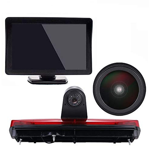 「18mm Linse Top Qualität Rückfahrkamera + 4.3 Zoll TFT LCD Bildschirm Monitor」Bremsleuchte Auto Dach Rückfahrkamera für Ford Transit Connect 2014-2017 Van Bremslicht 3 dritte