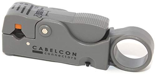 Cabelcon 98501010 Profi Abisolier-Werkzeug für Kabel RG 6, RG 58, RG 59, Dunkelgrau