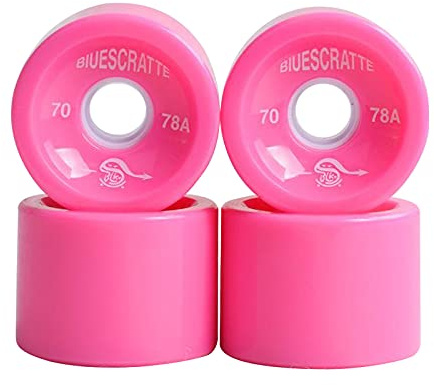 Harilla 4 Pieces/Set Skateboard Castor Wheels 78A 70mm X 51mm Skateboard Wheel Longboard Cruising, Pink