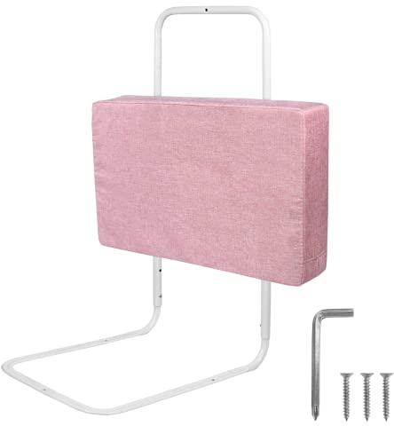 Froadp 50cm Rausfallschutz Beistellbett Leinen Kindersoftpack Bettgitter Tragbare Bettschutzgitter Höhenverstellbar Kinderbettgitter Baby Schutzgeländer Bettkantenschutz für Kinderbett (Kirschrosa)
