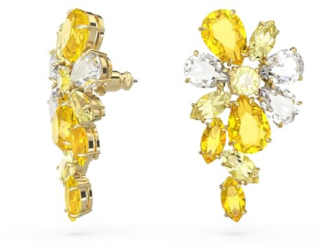Swarovski Gema Ohrstecker, Rhodinierte Ohrringe mit Rosafarbenen Swarovski Kristallen