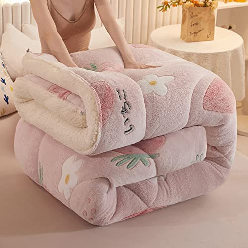 MHUQIA ÉDredon Chaud en Laine pour L'Automne Et l'hiver 150x200cm 2kg, éPaissir Consolateur Couverture d'hiver en Cachemire d'agneau éPaissi Chaude Et LéGèRe, Couette d'hiver en Cachemire