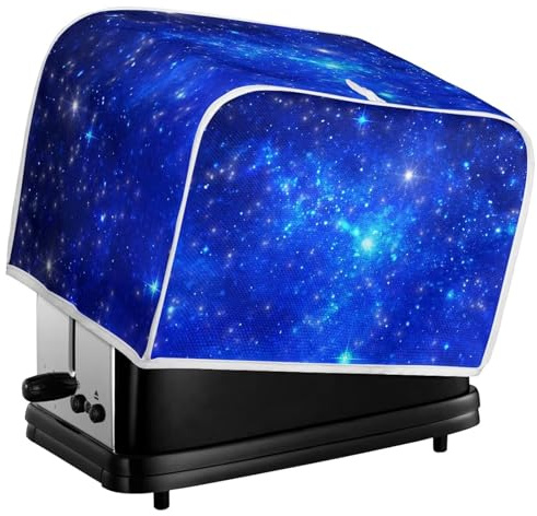 Kuiaobaty Starry Sky Blue Toaster Cover for Four Slice Toaster, Galaxy Kitchen Bread Machine Cover Appliances Dust Protector