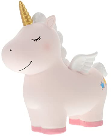 Hohopeti Süße Einhorn Spardose für Kinder Jungen und Mädchen | Robuste Spardose aus Polyresin Ideal für Kinder Perfektes zu Geburtstagen Weihnachten Dekorativ Kinderzimmer 18X17.5X8.5Cm