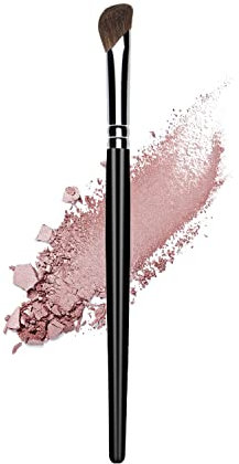 Ksvsonrvi Eyeshadow Brush, Sickle Shape Soft Pony Hair Shading Nosal Shadow Brush, Black Wooden Handle