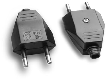 YAODHAOD 2 Stück Schuko Stecker Flachstecker Eurostecker Flach 220-250V 2,5A Stromstecker(Stecker)
