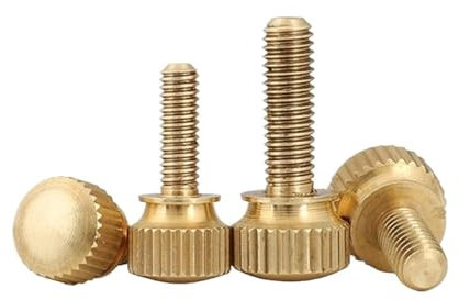 OZDYT 5 STK. M3 M4 M5 M6 Handfest anziehende Messing-Rändelschrauben Kupfer-Dreh-Rändelschrauben Computer-Gehäuseschraube Daumenschraube(8mm,M6)