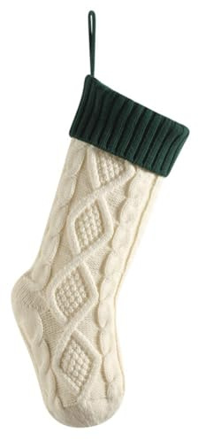 DONGKER Calze di Natale, Calzini di Natalizie a Doppia Faccia con Passante da Appendere, Calza Decorazioni per Regalo di Natale, Feste Famiglia, Camino