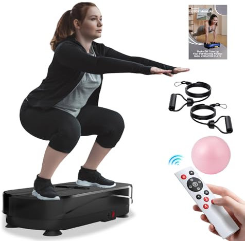 Natini Vibration Plate Exercise Machine, Vibration Plate for Lymphatic Drainage, Whole Body Workout Vibration Fitness Platform, Relieve Pain & Weight Loss & Toning(Black)