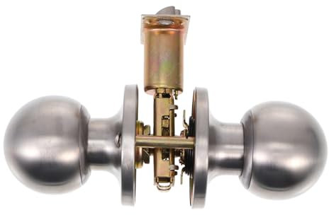 Angoily Serrure Sphérique En Acier Inoxydable Pour Porte De Chambre Certifiée, Bouton Robuste, Installation Facile, Centre 60-70 Mm, Usage Intérieur Salle De Bain Et Chambre, Verrouillage Fiable, Kit