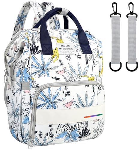 LEcylankEr Wickelrucksack Groß Kapazität Wickeltasche Rucksack aus Oxford-Stoff Baby Wickeltaschen mit Isoliertasche Baby Wickelrucksack für Unterwegs (Blau)