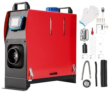 Riscaldatore diesel 5KW Riscaldatore d'aria diesel tutto in uno, riscaldatore da parcheggio con serbatoio da 5 litri con telecomando e schermo LCD, riscaldamento rapido per camion, roulotte, camper