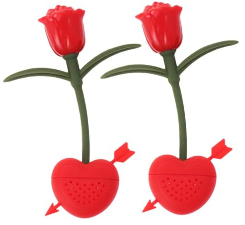 Cabilock 2piezas Infusores De Forma Filtros Reutilizables De Para Infusiones De Color Rojo Accesorios Para Del