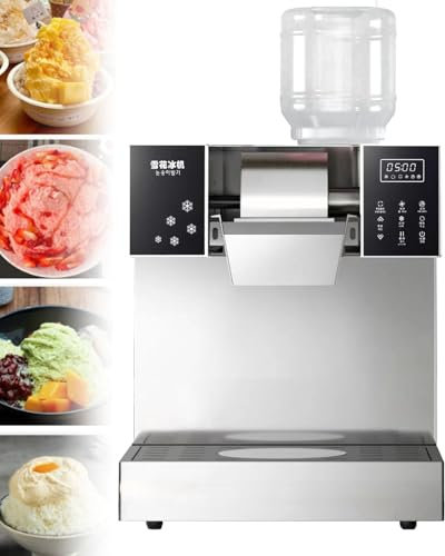 Máquina de hielo raspado comercial, máquina de hielo en forma de copo de nieve de acero inoxidable para encimera, máquina de raspado de conos de nieve, refrigeración por aire para tiendas,60kg