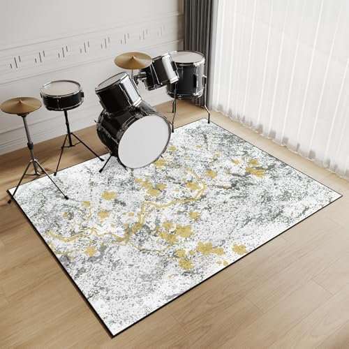 Z·Bling Schlagzeugteppich 130x200cm,Schlagzeug Teppich Rechteckig,Schallschutz Drum Teppich rutschfest,für Schlagzeug Elektronisch,Drum Kit,Klavier,e Drumset (Mehrfarbig 63)