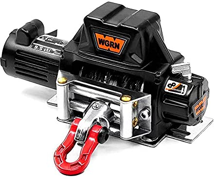 Qerwsdty Metall Winde für 1:10 RC Raupen Auto Axial SCX10 D90 90046 TRX4 Redcat (Schwarz)