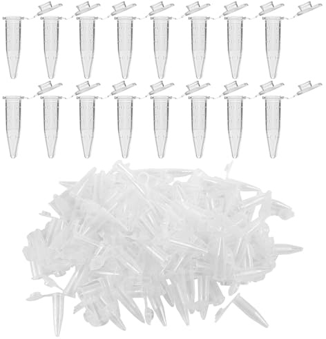 Tube à Centrifuger, Micro Centrifugeuse Tube avec Bouchon Transparent Capsule a Centrifuger Tubes à Essais de Laboratoire Capsule Plastique (0,5ml,200 pièces)