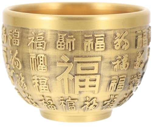 NOLITOY Bol Laiton Doré Chinois Bassin De Richesse Pour Décoration De Bureau Table