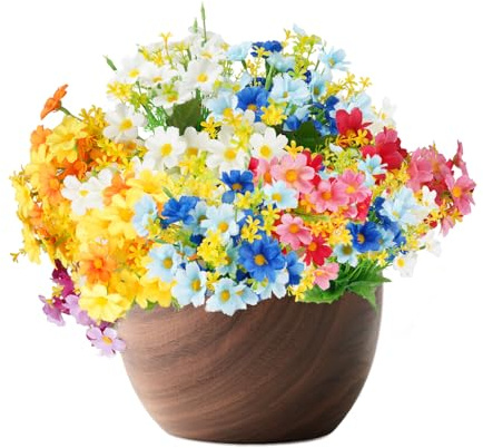 6 Pcs Fiori Finti di Margherita Artificiale, Fiori Artificiali da Balcone, Fiori Finti per Decorazioni in Plastica, per Interni ed Esterni, Matrimonio, ​Cimitero