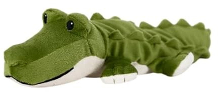 Warmies Alligator-Heizkissen in Minigröße, mikrowellengeeignetes und beschwertes Kuscheltier, zum Kühlen im Gefrierschrank oder Aufwärmen in der Mikrowelle, Wärmekissen für Heizkissen