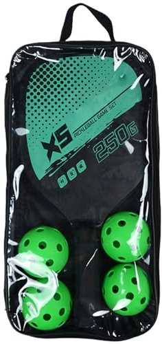 Pickle Ball Set - Paddle Racket Kit, Outdoor -Spielausrüstung | Strukturiertes Oberflächenpaddel, leichter Griffgriff, Maschenteiltasche idealer Gebrauch bei Gerichtsspielen und Backyard Sports -Praxi