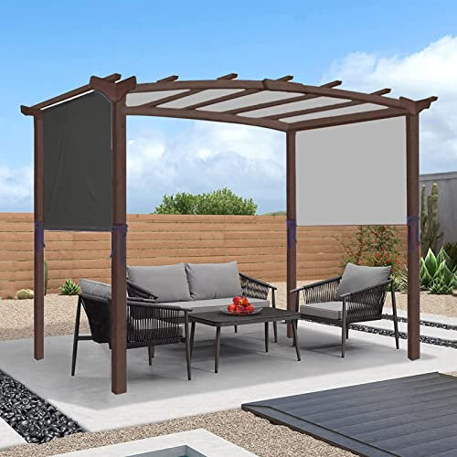 Universelle wasserdichte Pergola-Abdeckung, Ersatzdach für gebogene Strukturen, 3 x 2,4 m, schwarz, Pavillon-Abdeckung mit 4 Befestigungsgurten, Schutz für den Außenbereich
