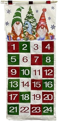 2025 Calendrier de l'Avent Tissu, Calendrier de l'Avent à Remplir,Réutilisable, Avec 24 sacs en tissu, Réutilisable,À suspendre,Décoration de Noël