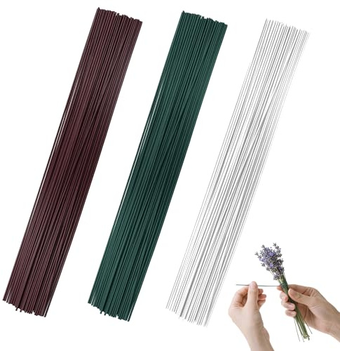 Yitexin 150 Stück 2 mm Steckdraht Floristik Stem, Stub Strauß Blumendraht, Floristik Zucker Blumendraht Zum Basteln Handgefertigte Verpackung DIY Vereinbarungen Herstellung Weißer Café (40 cm)