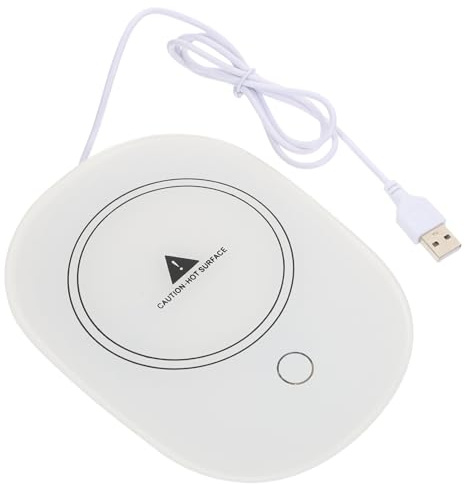 LALADEFIEE Posavasos Calefactor USB con Termostato para Bebidas Calientes Oficina Hogar y Dormitorio Calentador Multifunción para Tazas y Vasos