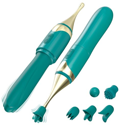 2 in 1 Wand Vibrator Sex Toys, Precision High Frequency G Spot Vibrators Sex Toy with 10 Modes, Adult Toys for Clit Anal, Vibrating Wand Vibabrator Vibrater Dildo Machine Couples Sex Toy Green