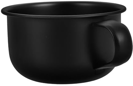 JEWEDECO Ciotola Sapone da Barba Uomo in Lega con Manico Ergonomico Resistente e Facile da Pulire per Schiuma Ricca e Versatile Uso Viso e Rasatura