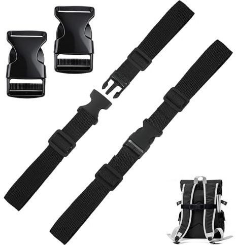 Verstellbarer Brustgurt Rucksack, 2 Stück Schnellverschluss Rucksackriemen