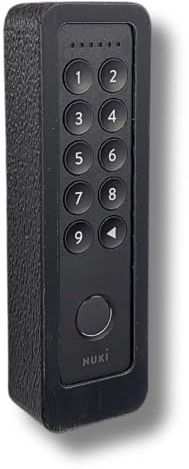 Wandhalterung & Schutzcover kompatibel mit Nuki Keypad 2 und NFC – ASA UV-stabil – Diebstahlschutz mit Torx-Edelstahl-Sicherheitsschraube – Witterungsschutz – schwarz, grobe Struktur, ohne Dach