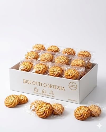 Biscotti di Mandorla Siciliani al Limone, Confezione Monoporzione da 1kg (40 pezzi da 25g) - Pasticceria Artigianale Italiana, Ideale come Biscotti Cortesia, da Tè e Caffè
