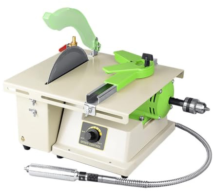 Lpoxuru Máquina para Tallar, Cortar Y Pulir Gemas; Máquina para Cortar Gemas con Depósito De Agua;Herramienta De Pulido Y Esmerilado para Joyas Y Piedras Preciosas; Amoladora De 0 a 7000 RPM
