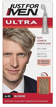 Just for men Ultra Blonde Hair Colour Dye for Short Hair, Comb Away the Greys – A10 – Blonde