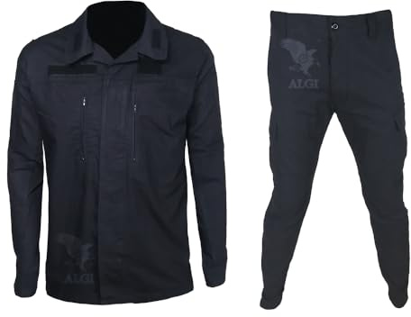 OUTLET MILITARY Tuta Operativo da Vigilanza e Lavoro Cotone Ripstop con Polyfilo Blu Navy