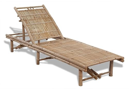 vidaXL Chaise Longue Bambou Transat de Jardin Patio Piscine Balcon Extérieur