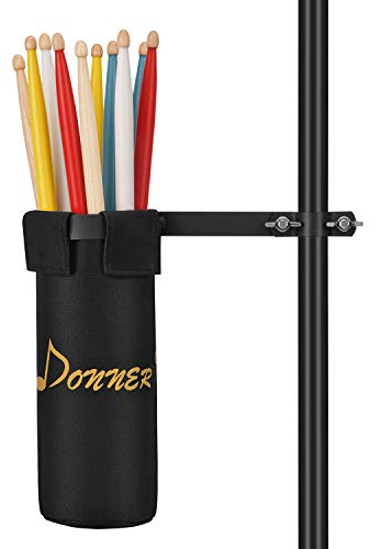 Donner Porte-baguettes de Batterie avec Fixation Ajustable Housse en Nylon