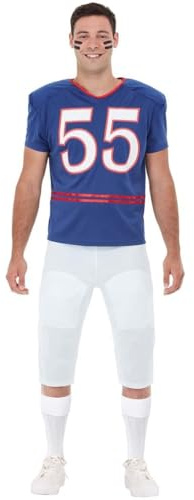 Funidelia | Football Kostüm Quarterback für Herren Größe XXL Rugby, Quarterback, American Football, Berufe - Farben: Blau, Zubehör für Kostüm - Lustige Kostüme für Deine Partys