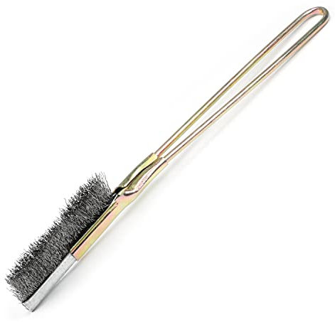 Utoolmart Straight Wire Cutter Metal Handle Yellow Steel Brush Cleaning Wire Metal Brush Cleaning with Hand Labor Decontamination Cleaning