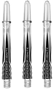 Ignite Harrows Supergrip Dart-Schäfte, transparent, Länge und Anzahl der Sets wählbar (40, 3 Sets (9 Schäfte))