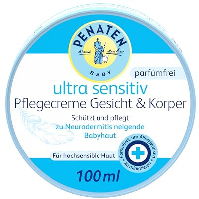 Penaten Ultra Sensitive Care Cream - Face and Body | Baby Care for Delicate and Sensitive Baby Skin | 1 x 100 ml