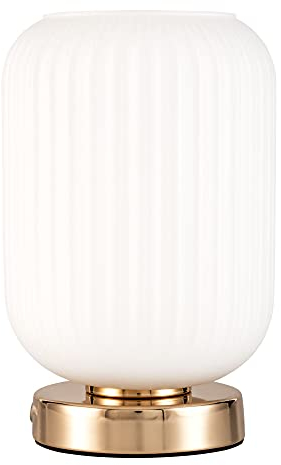 Pauleen luminaire 48193 Noble Purity Lampada da Tavolo Max. 20 Watt Bianco, Oro Champagne Vetro, Metallo E27, Table Lamp