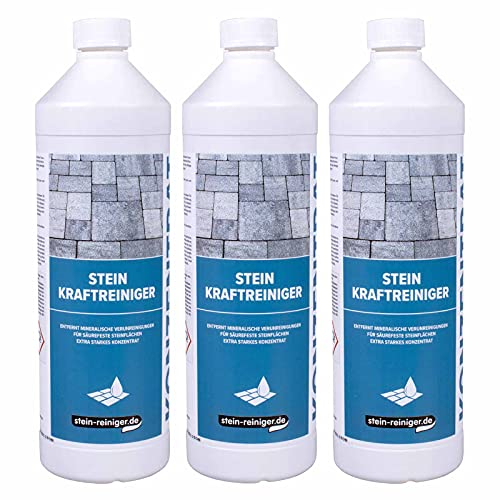 stein-reiniger.de: Stein Kraftreiniger - Ausblühungen, Kalk, Rost, Salpeter und Mörtel mühelos entfernen, Menge:3