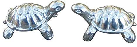 Figurines Tortues, Deux Petites Tortues en Etain, Fabrication Artisanale Française, par William des Etains de Jumilhac