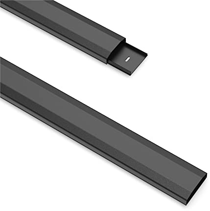 PureMounts® Kabelkanal Kunststoff mit 1x 40cm 3M Klebeband als Zubehör, 0,50m, schwarz