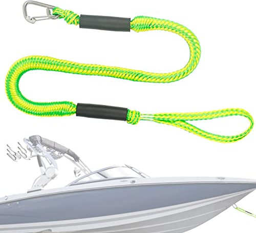 shuihu Elastische Seile für Boote | ausziehbare Festmacherleine für Boote – Tragbarer Festmacher mit Haken für Bänke, Pontons, Motorboote, Kajaks, Bootszubehör